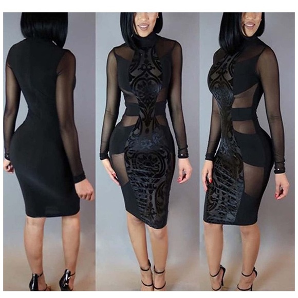 Dresses & Skirts - Sexy mesh bodycon dress